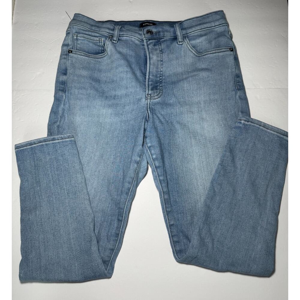 Express Skinny Jeans Womens 12R Mid Rise Light Wash Stretch Denim Pants